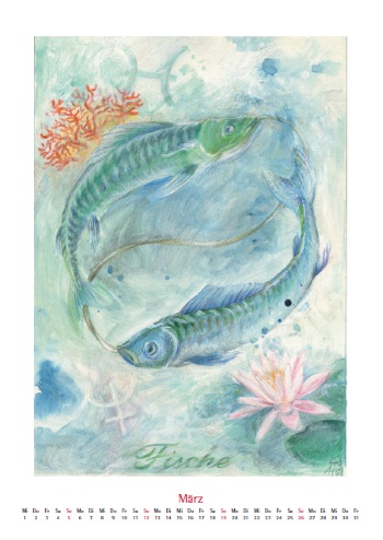 Preview: Tierkreiszeichen-Wandkalender 2017