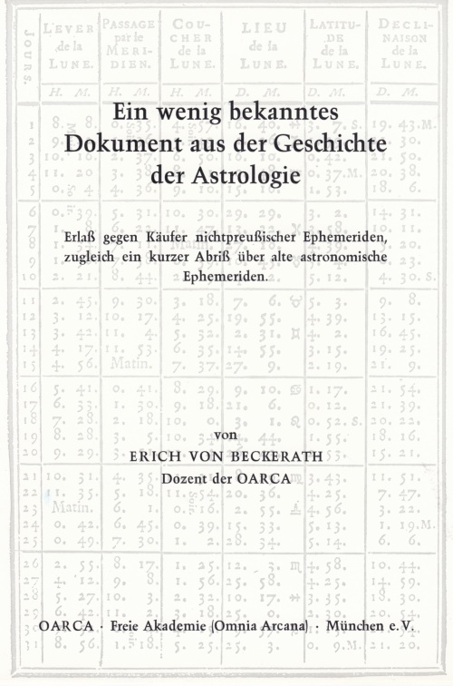 Preview: Ein wenig bekanntes Dokument aus der Geschichte der Astrologie